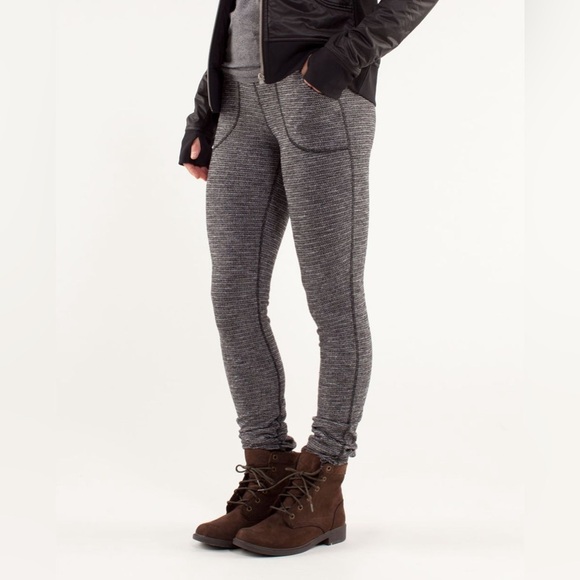 Lululemon Skinny Will Pant Pique Black Gray Full Length Size 6 - Picture 3 of 16